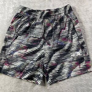 North Face Easy Windwall Shorts Mens Small Geometric Elastic Waist Pockets Light